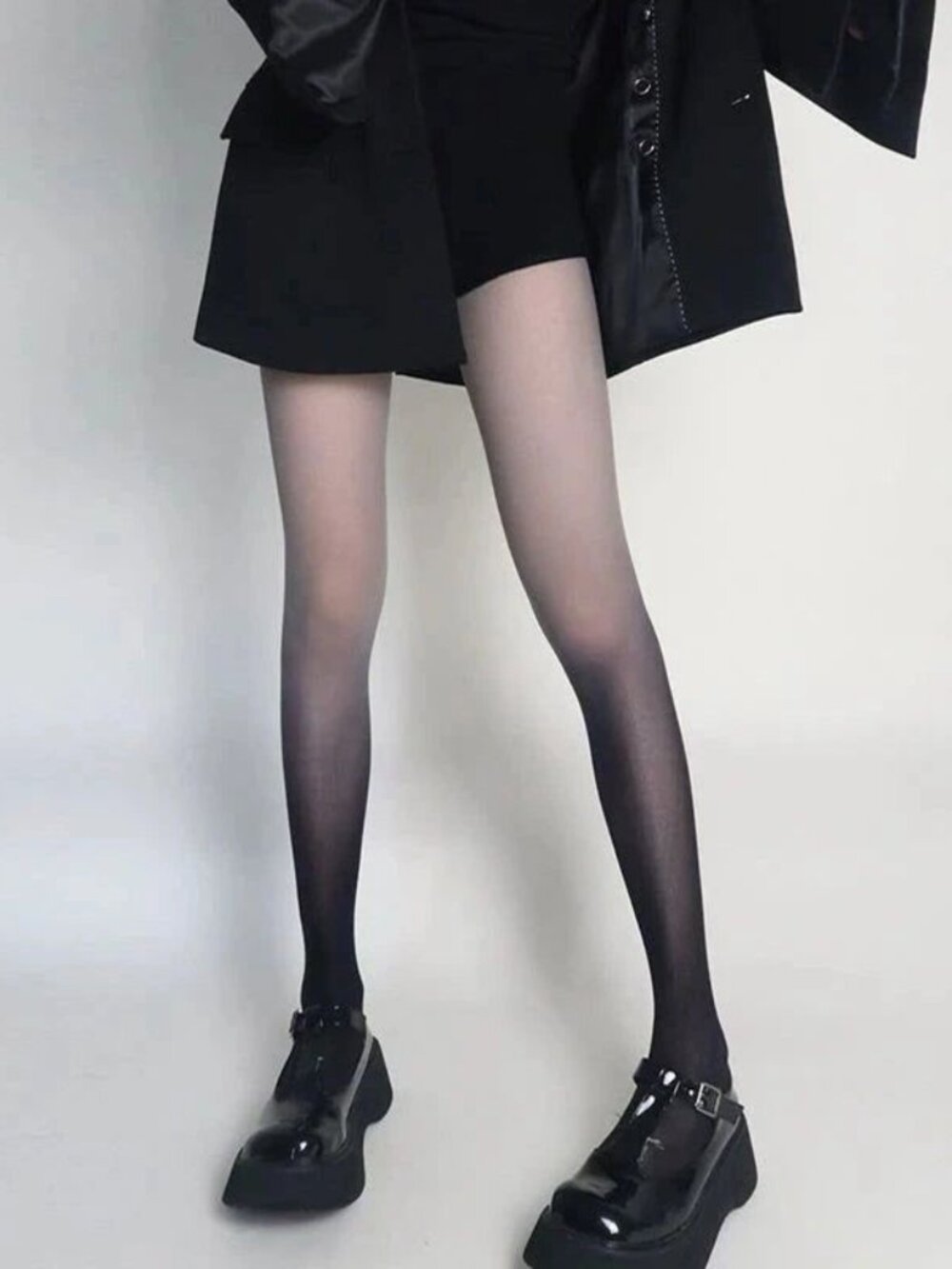 Black and Grey Ombre Gradient Tights - Gothic Lolita, Minimalist, Emo, Indie